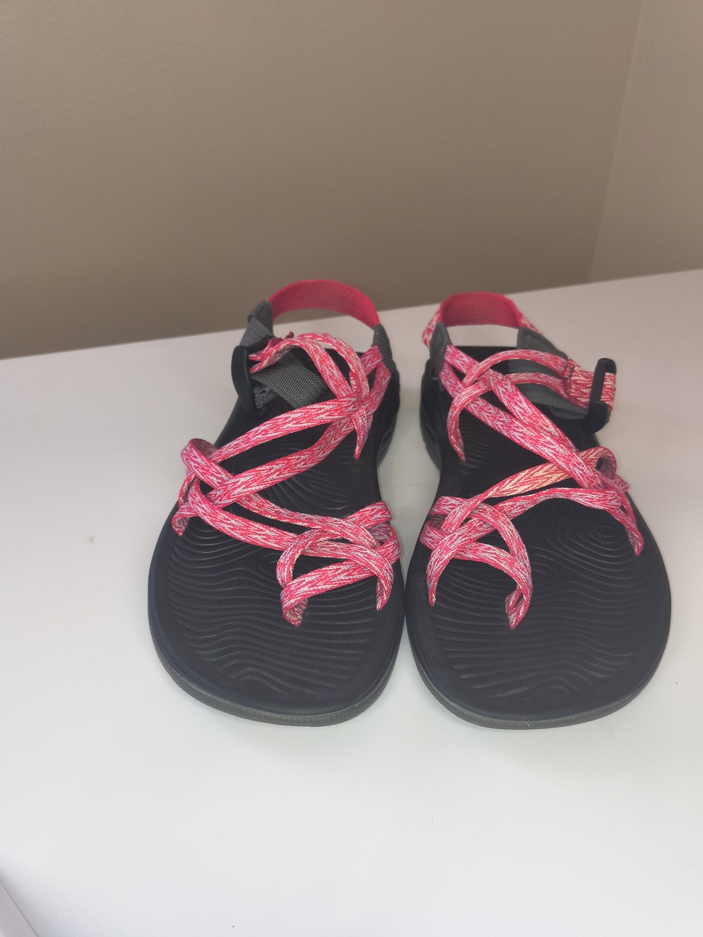 Chaco Zx/2 Yamba Black Sandals with Pink Patterned Straps
